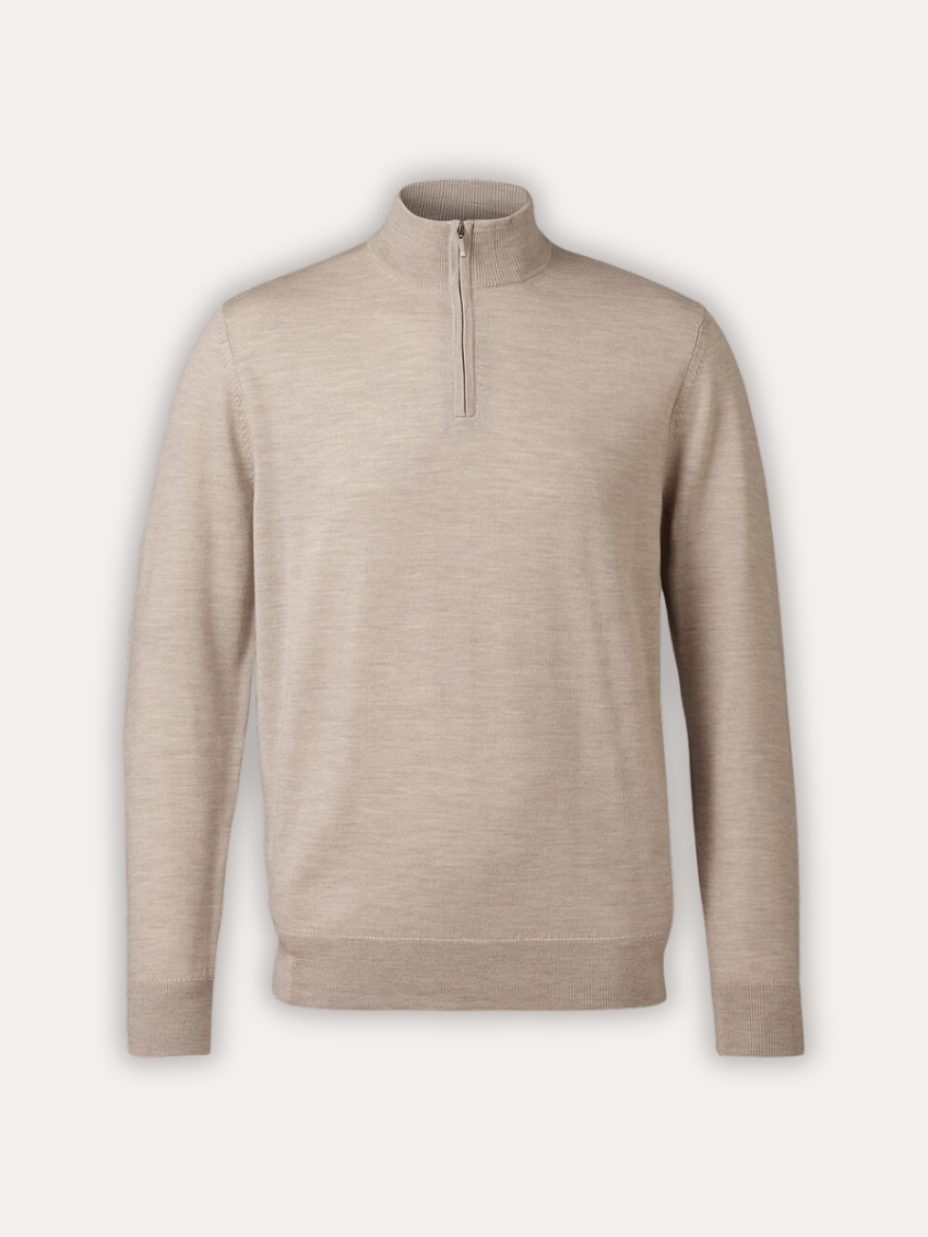 HALF ZIP SWEATER WINE RED