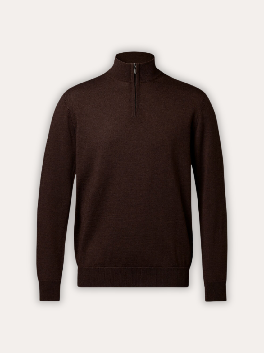 HALF ZIP SWEATER WINE RED