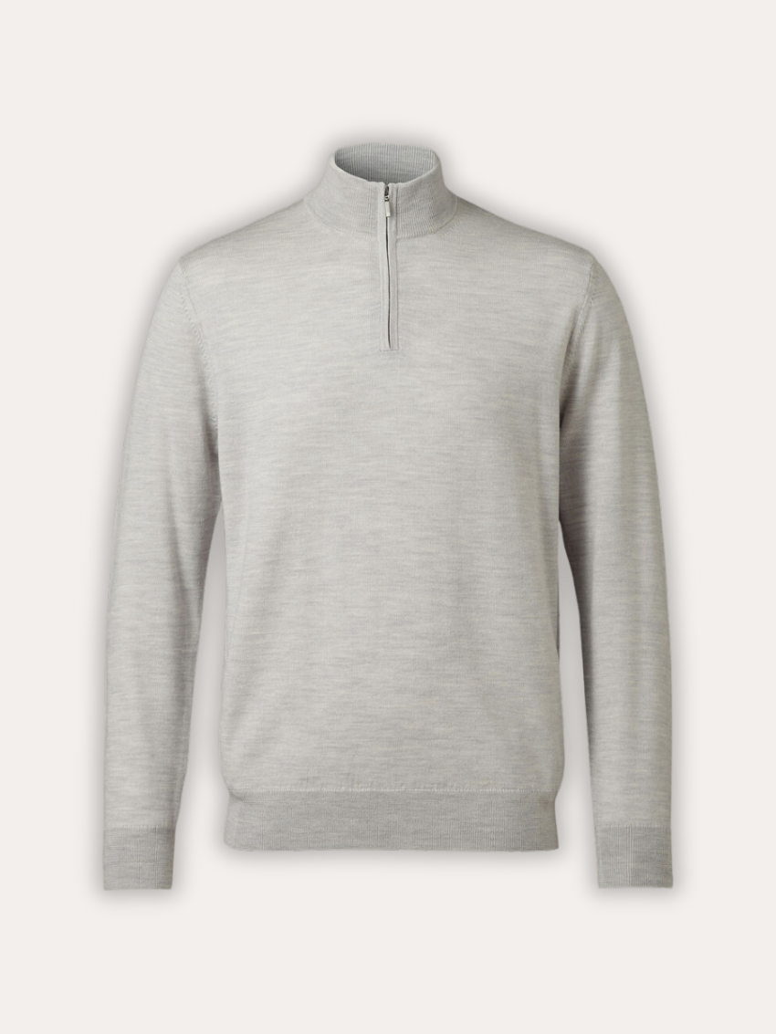 HALF ZIP SWEATER WINE RED