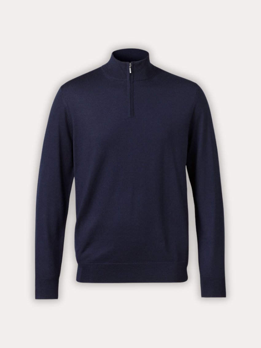 HALF ZIP SWEATER WINE RED