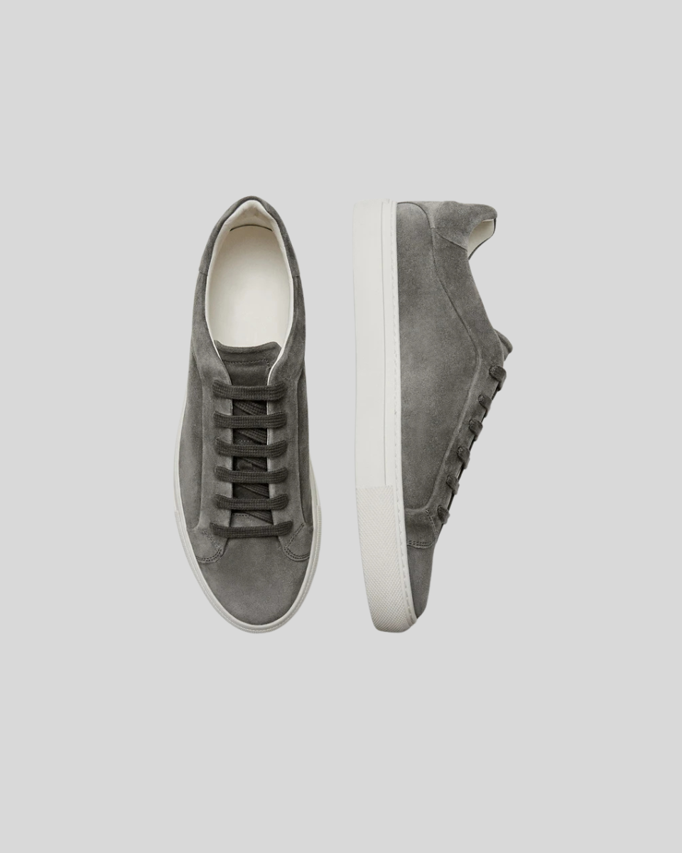 LEATHER OXFORD SNEAKERS DARK GREY