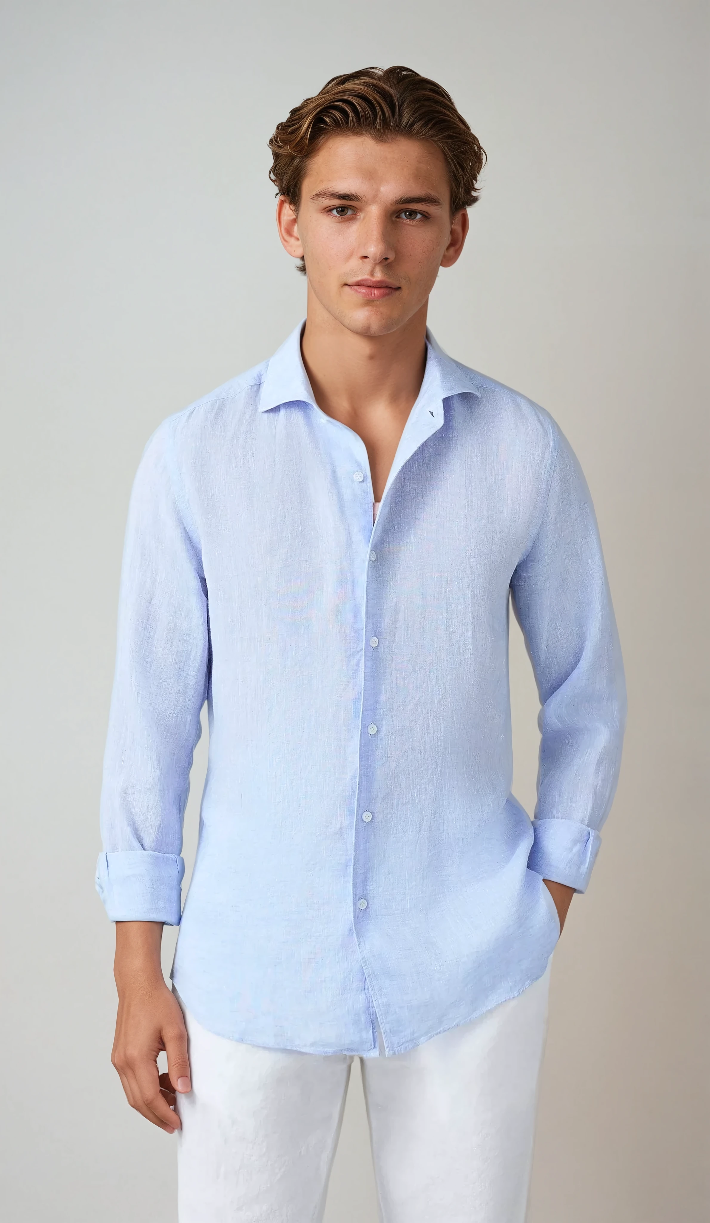 LINEN SHIRT LIGHT BLUE
