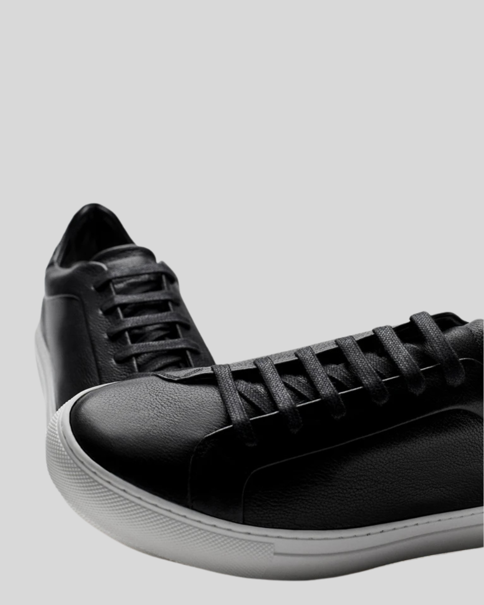 LEATHER OXFORD SNEAKERS BLACK