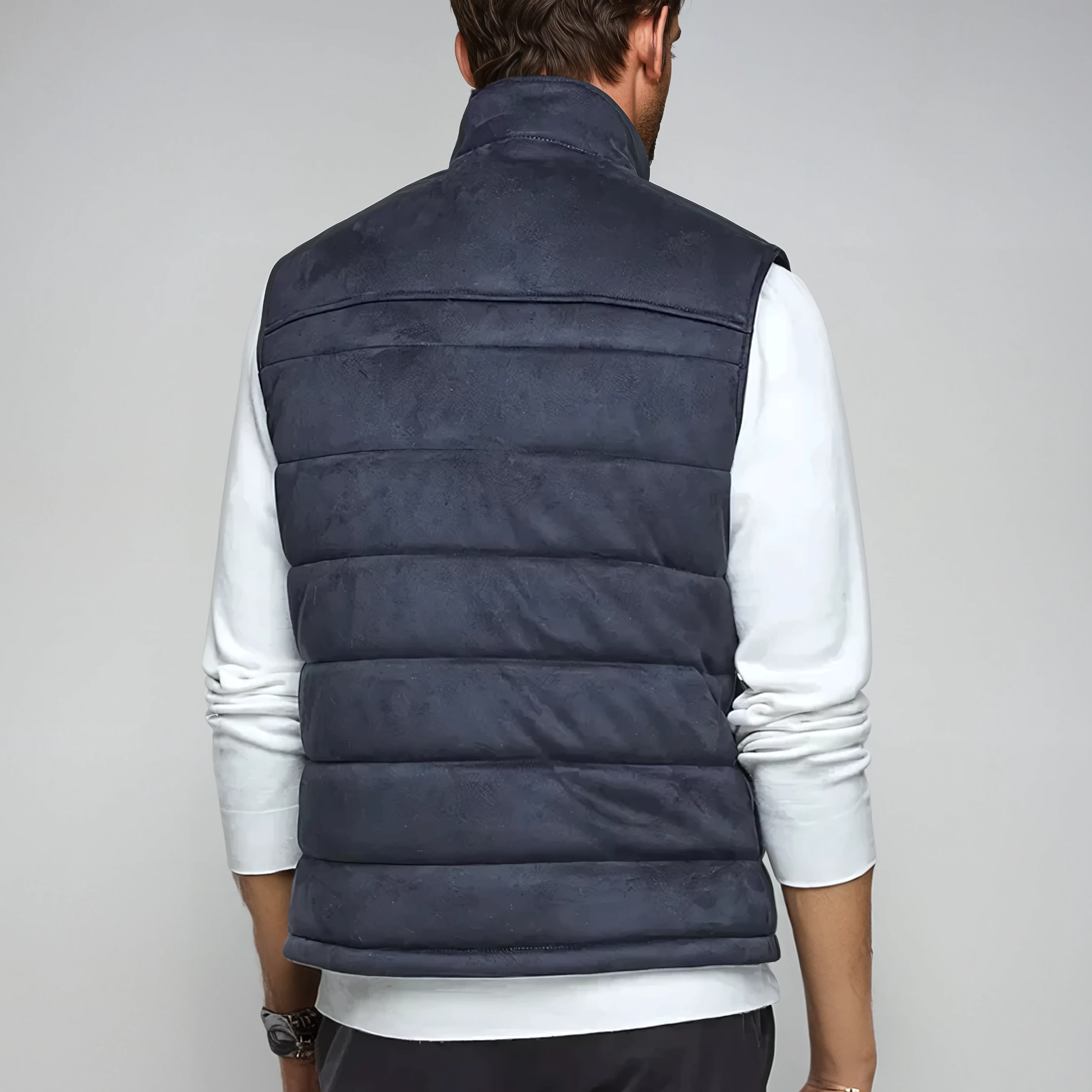 SUEDE GILET NAVY